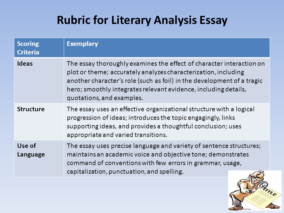 Theme analysis essay rubric